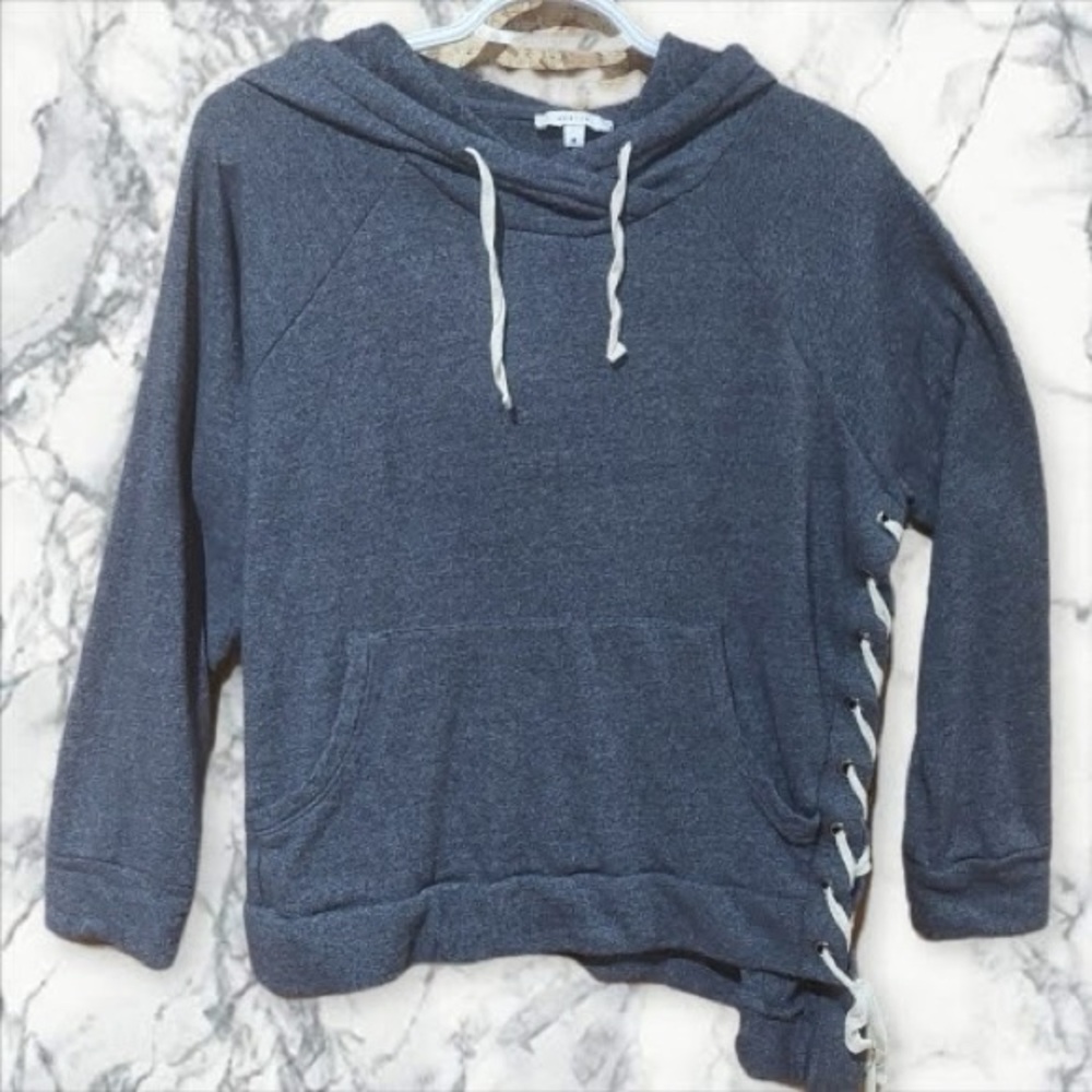 2/$25 Side-Lace Blue Hoodie Sweatshirt for Women